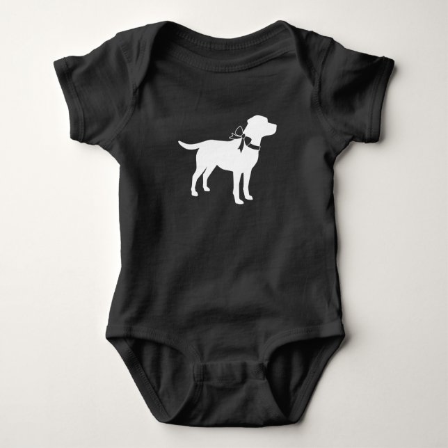 Body Para Bebé Labrador Dog Baby Shower Lab Género gris neutro (Anverso)