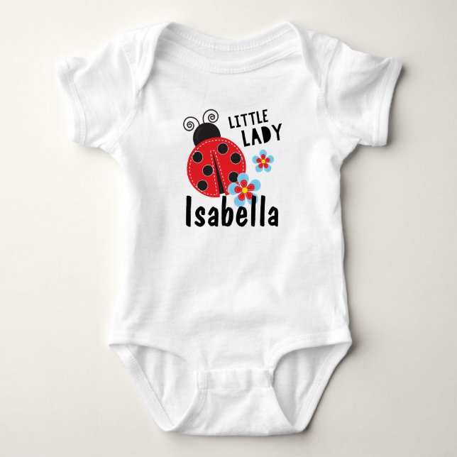 Body Para Bebé LadyBug, la pequeña dama personalizada (Anverso)