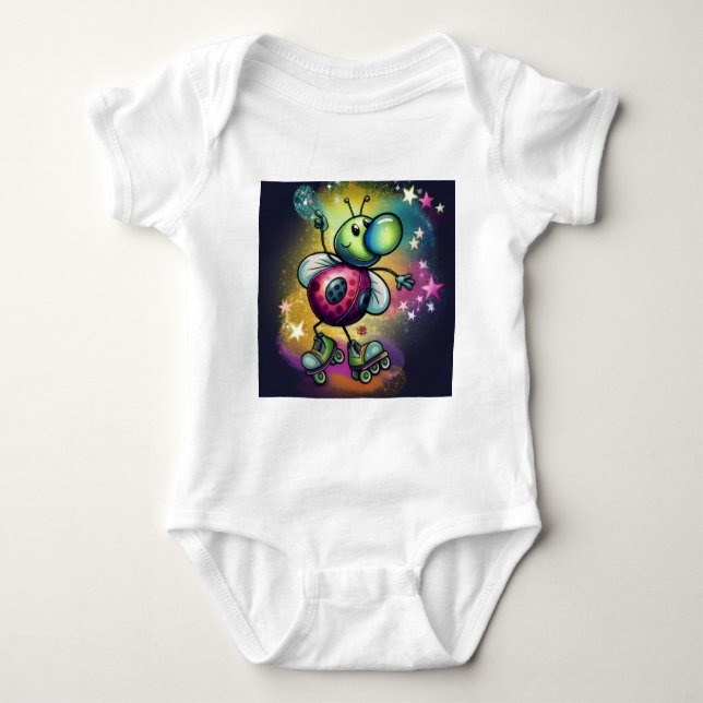 Body Para Bebé Ladybug Roller Disco Baby Bodysuit (Anverso)