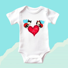 Body Para Bebé Ladybugs con corazón
