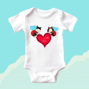 Body Para Bebé Ladybugs con corazón