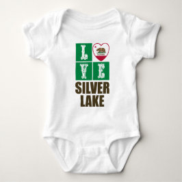 Body Para Bebé Lago Plateado de Corazón de Bandera Estatal de la 