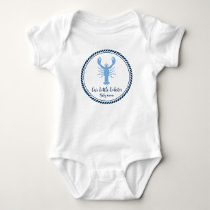 Body Para Bebé Langosta azul náutico costero