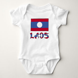 Body Para Bebé Laos y bandera de Laos
