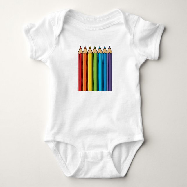 Body Para Bebé Lápices de colores arcoiris (Anverso)