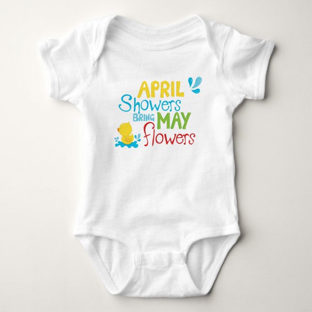 Body Para Bebé Las duchas de abril traen flores de mayo (Anverso)