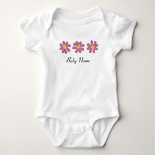 Body Para Bebé Las flores pican con nombre del bebé