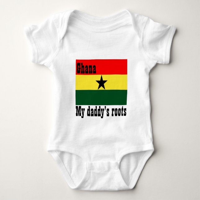 Body Para Bebé Las raíces de mi papá son el bebé ghana (Anverso)