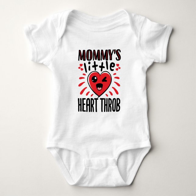 Body Para Bebé Latido del Corazón de Mamá Valentine (Anverso)