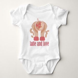 Body Para Bebé Latte y taza de amor, manos y cita de café