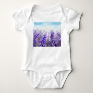 Body Para Bebé Lavanda provenzal: Campo acuarela de época