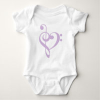 Lavender Treble Clef & Bass Clef Heart
