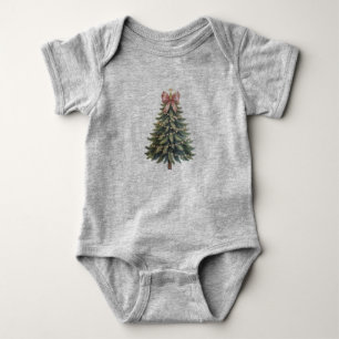 Body Para Bebé Lazo de árbol de Navidad Coquette Xmas