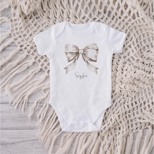 Body Para Bebé Lazo de Bow Blanco Vintage