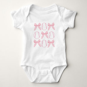 Body Para Bebé Lazos Coquette y Regalo de Baby Shower de Béisbol