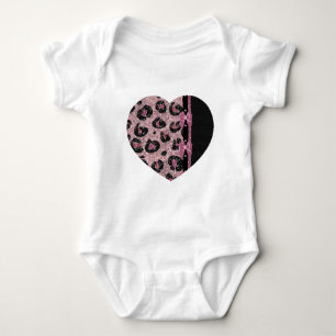 Body Para Bebé Lazos de cinta de estampado de leopardo rosa RAB R