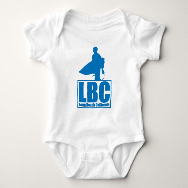 Body Para Bebé LBC - Long Beach California - resaca - azul (Anverso)