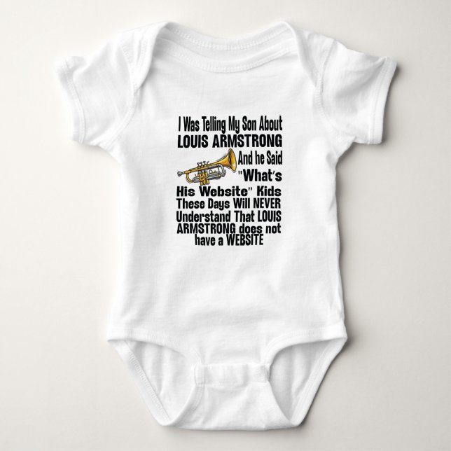 Body Para Bebé Le Estaba Contando a Mi Hijo Sobre Louis Armstrong (Anverso)