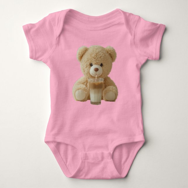Body Para Bebé Leche de Cacao Oso de Peluche (Anverso)