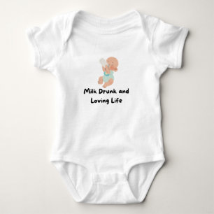 Body Para Bebé 👶 "Leche ebria y vida amorosa" Tee bebé 🍼 ❤️