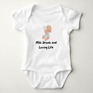 Body Para Bebé 👶 "Leche ebria y vida amorosa" Tee bebé 🍼 ❤️