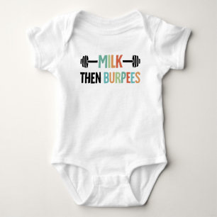 Body Para Bebé Leche Luego Burpees Cita Divertida de Entrenamient