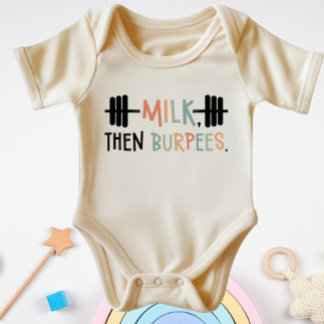 Body Para Bebé Leche Luego Burpees Divertido Gimnasio Fitness