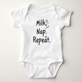 Body Para Bebé Leche. Nap. Repite. - Curioso traje de bebé
