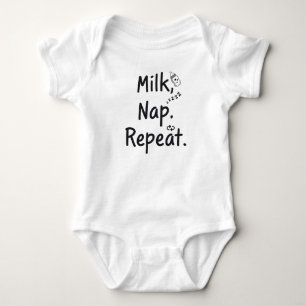 Body Para Bebé Leche. Nap. Repite. - Curioso traje de bebé
