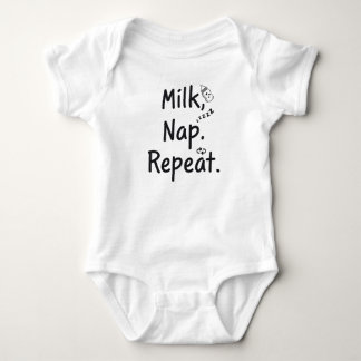 Body Para Bebé Leche. Nap. Repite. - Curioso traje de bebé