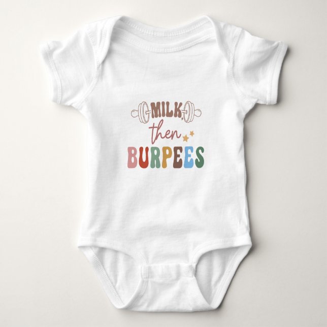 Body Para Bebé Leche y luego Burpees (Anverso)