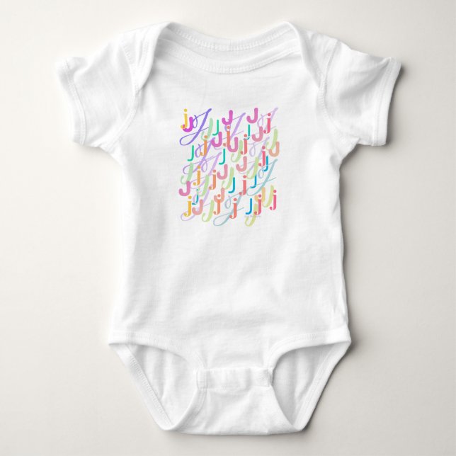 Body Para Bebé Lechuga de Carta "J" Romper de Bebe (Anverso)