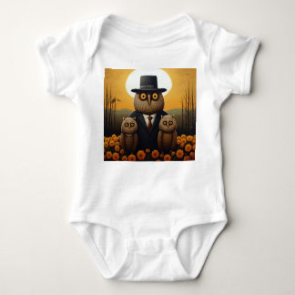 Body Para Bebé Lechuza y descendencia adecuadas en un paro Naranj