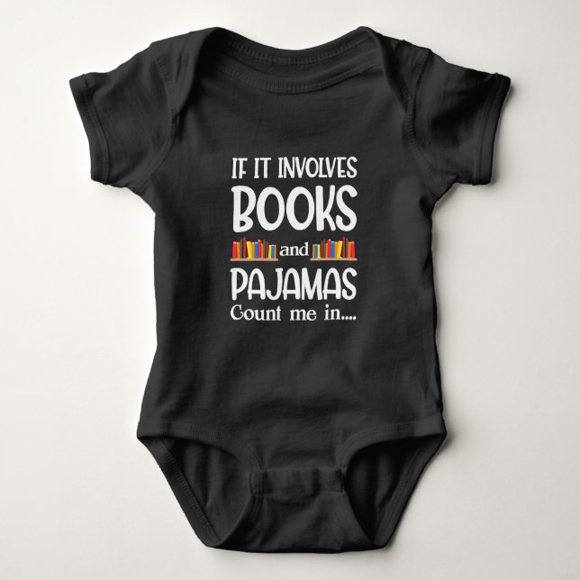 Body Para Bebé  Lector de libros Pajamas Bookworm Divertido leyen (Anverso)