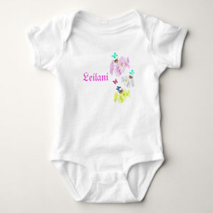 Body Para Bebé "Leilani", nombre con gatitos y mariposas, 
