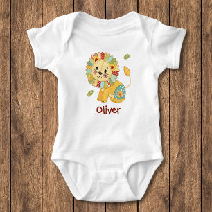 Body Para Bebé León Adorable de Parche