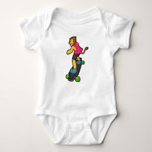 Body Para Bebé León como Skateboarder con Skateboard