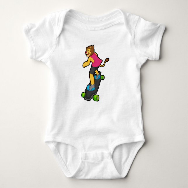 Body Para Bebé León como Skateboarder con Skateboard (Anverso)