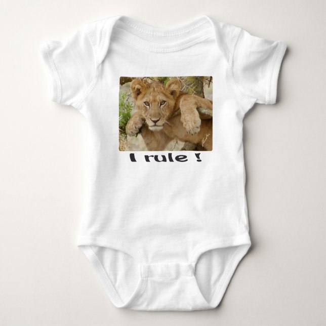 Body Para Bebé León Cub "que gobierno!" Enredadera o camiseta del (Anverso)
