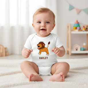 Body Para Bebé León Lindo Niño Único Nombre Personalizado Persona