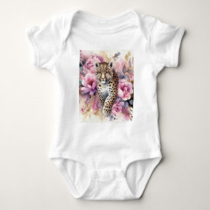 Body Para Bebé Leopard Cub y Rosas Baby Bodysuit