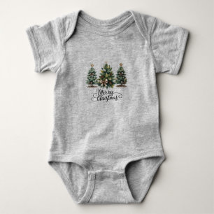 Body Para Bebé Leopardo Feliz Árbol de Navidad Coquette Lazo Navi
