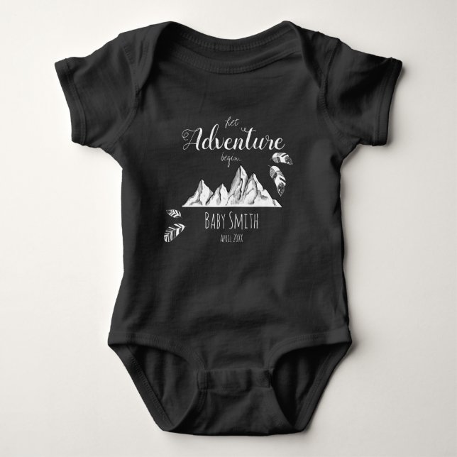 Body Para Bebé Let the Adventure begin personalizable name (Anverso)