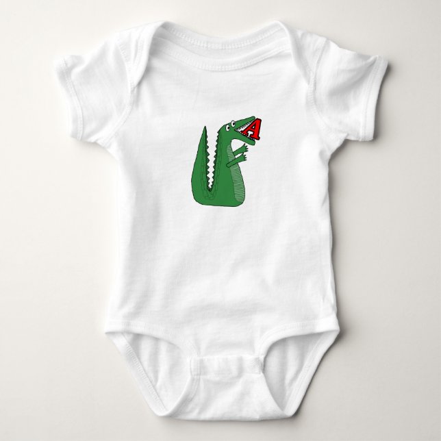 Body Para Bebé Letra A Alligator Baby Bodysuit. Alpe animal (Anverso)