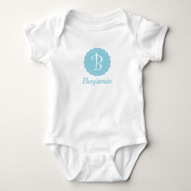 Body Para Bebé Letra personalizable "B" (Anverso)