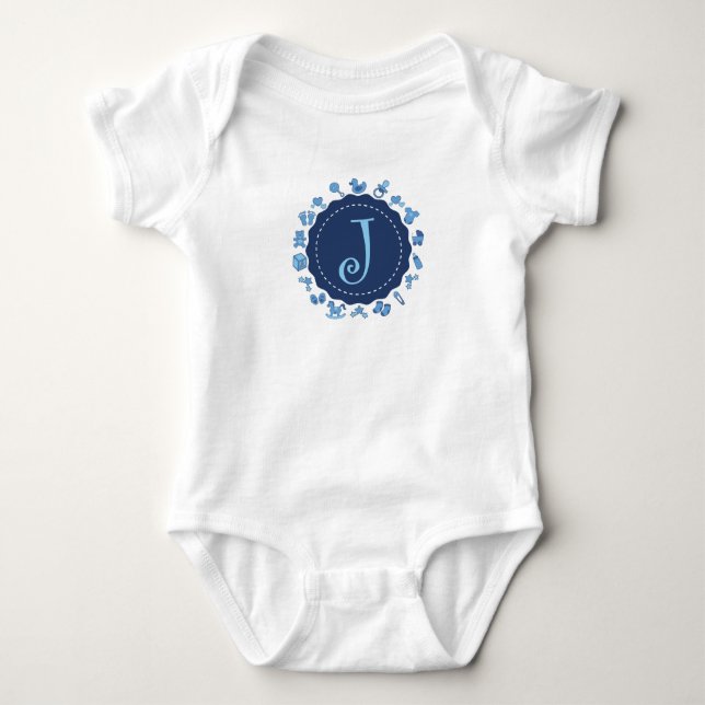 Body Para Bebé Letra personalizable "J" (Anverso)