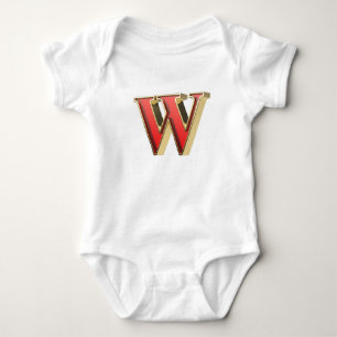 Body Para Bebé Letra roja de vidrio W