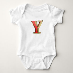 Body Para Bebé Letra roja de vidrio Y
