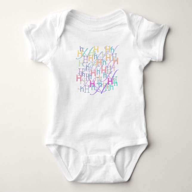 Body Para Bebé LeTraje de bebé "H" con confeti (Anverso)