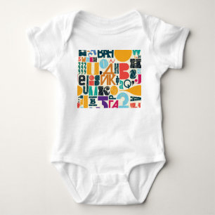Body Para Bebé Letras dibujadas a mano: diseño inmaterial vintage